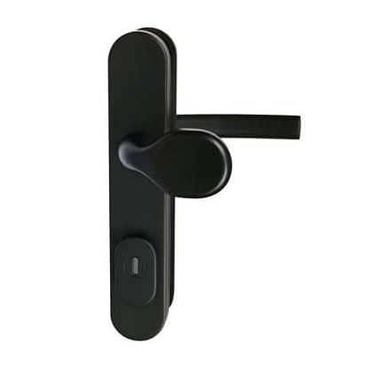 Hliníkové bezpečnostní kování R701, madlo/klika s překrytím vložky, ZB.92, TB3, černá