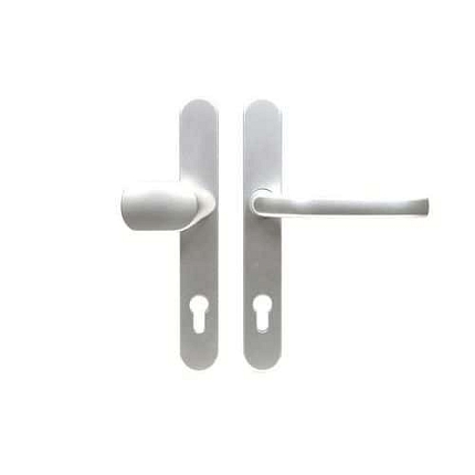 Hliníková klika pro plastové dveře, stříbrný fluorcarbon