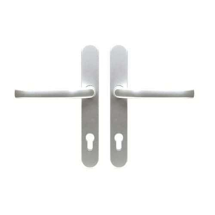 Hliníková klika pro plastové dveře, stříbrný fluorcarbon