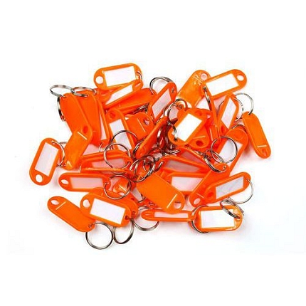 Jmenovka na klíče s kroužkem, oranžová