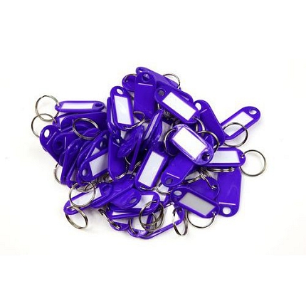 Jmenovka na klíče s kroužkem, fialová