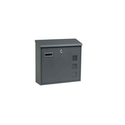 Ocelová schránka s okénky z matného plexiskla umožňující částečný průhled do jejího vnitřku