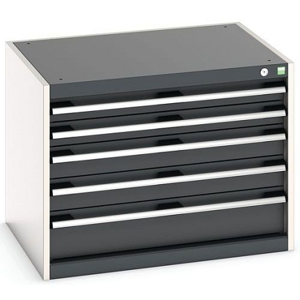 Dílenská zásuvková skříň Bott Cubio, 60 x 80 x 65 cm, 5 zásuvek, šedá-antracit