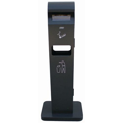 Venkovní odpadkový koš s popelníkem Totem, objem 8 l/2 l - Probbax