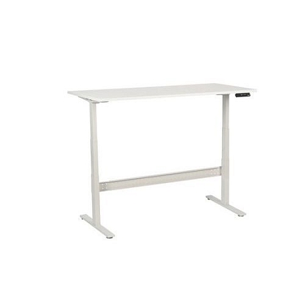 Výškově nastavitelný kancelářský stůl Manutan Expert, 160 x 80 x 62,5 - 127,5 cm, rovné provedení, ABS 2 mm, bílá
