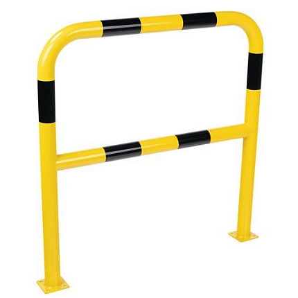 Kovová zábrana, délka 100 cm, průměr 59 mm, žlutá/černá - Manutan Expert