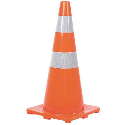 Reflexní dopravní kužel Manutan Expert H70, výška 70 cm