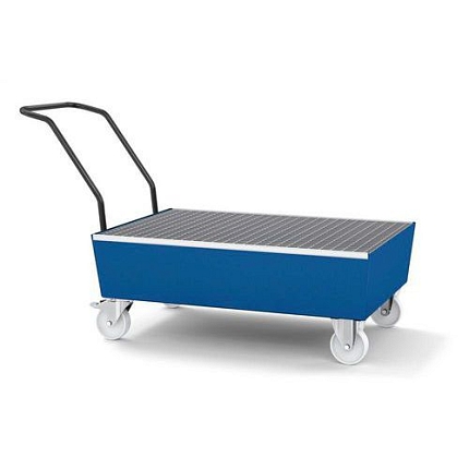 Pojízdná záchytná vana, na 2 sudy, objem 200 l, lakovaná