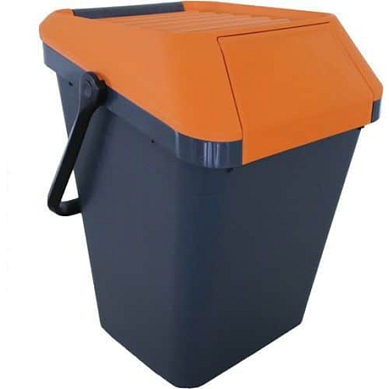 Odpadkový koš EasyMax 45 l černý/oranžový