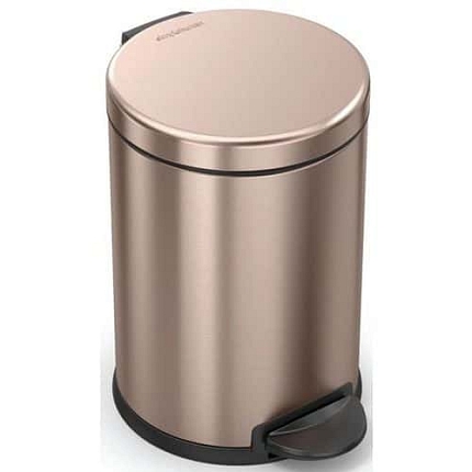 Kulatý odpadkový koš s nožním pedálem 4,5 l Simpele Human, barva: růžově zlatá