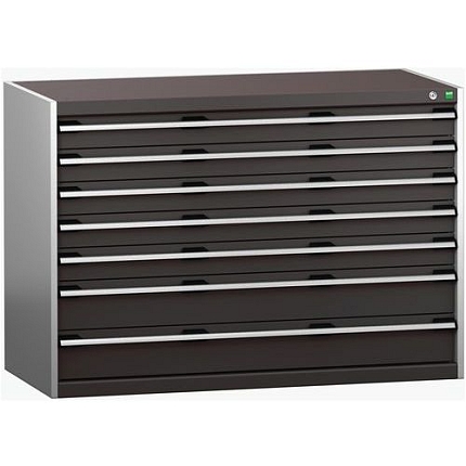 Dílenská zásuvková skříň Bott Cubio 200, 90 x 130 x 65 cm, 7 zásuvek, šedá-antracit