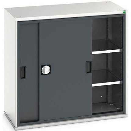 Dílenská skříň s posuvnými dveřmi, 100 x 105 x 55 cm, 2 police, šedá-antracit
