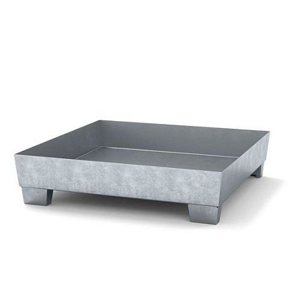 Ocelová záchytná vana, integrované nohy, pro 4 sudy, pozink