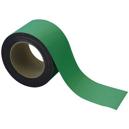Magnetická páska na regály Manutan Expert, 10 m, zelená, šířka 70 mm