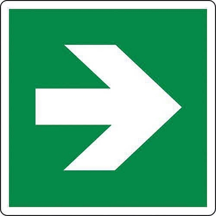 Bezpečnostní tabulka Manutan Expert - Směrová šipka rovná, samolepicí fólie, 200 mm