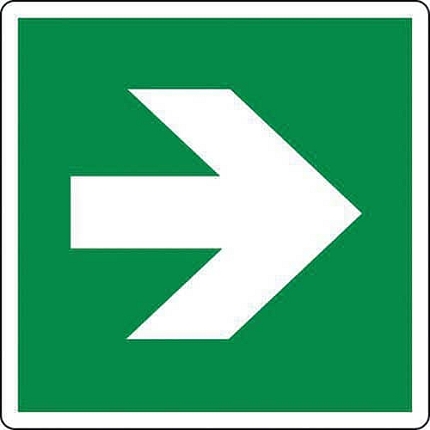 Bezpečnostní tabulka Manutan Expert - Směrová šipka rovná, hliník, 200 mm