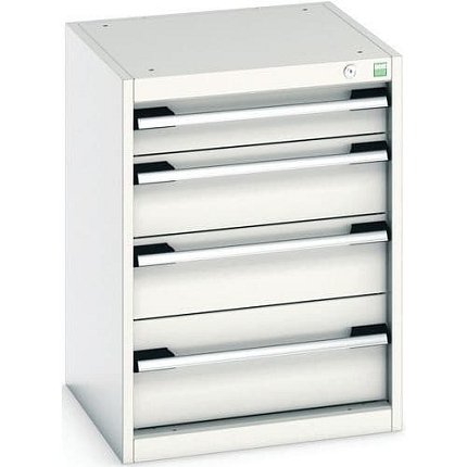 Dílenské zásuvkové skříně Bott Cubio, 70 x 52,5 x 52,5-65 cm, 4 zásuvky