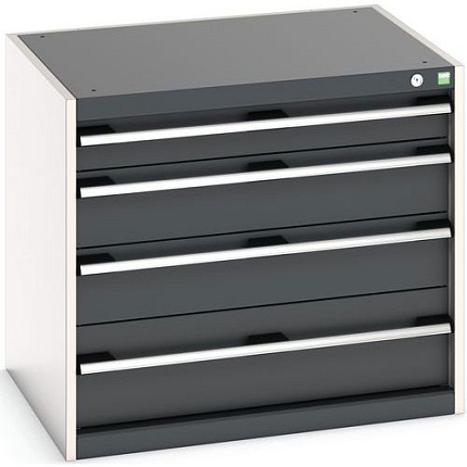 Dílenská zásuvková skříň Bott Cubio, 70 x 80 x 65 cm, 4 zásuvky, šedá-antracit