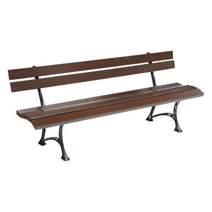 Parková lavička Style s opěradlem, palisandr