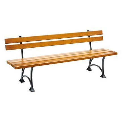 Parková lavička Global s opěradlem, rustikální dub