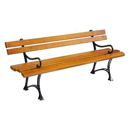 Parková lavička Beauty s opěradlem a područkami, rustikální dub