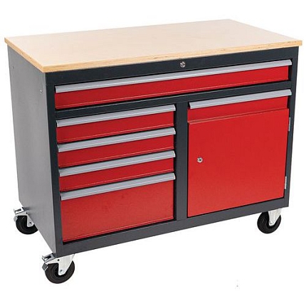 Mobilní svařovaný dílenský stůl Dennert, 92 x 112 x 60,5 cm