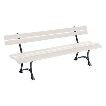 Parková lavička Style s opěradlem, bílá