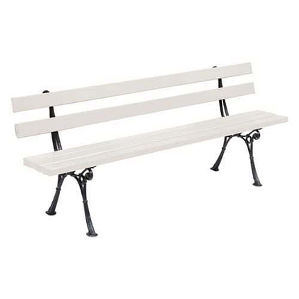 Parková lavička Oriental s opěradlem, bílá