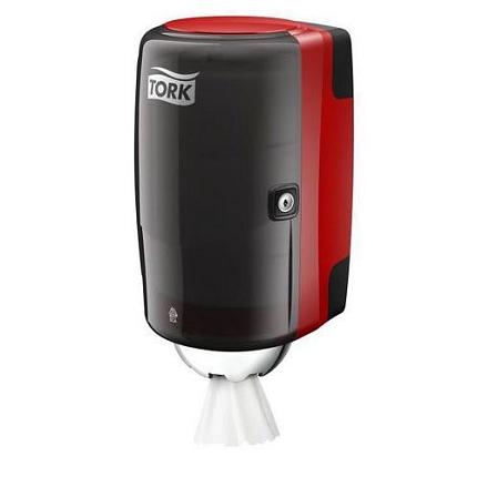 Zásobník na papírové ručníky v mini roli Tork, červeno-černá