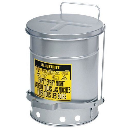 Kovový koš SoundGard™ na olejový odpad, stříbrná, 80 l