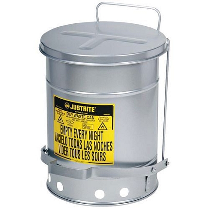 Kovový koš SoundGard™ na olejový odpad, stříbrná, 23 l