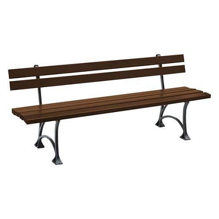 Parková lavička Global s opěradlem, palisandr