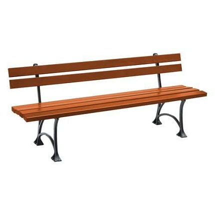 Parková lavička Global s opěradlem, teak