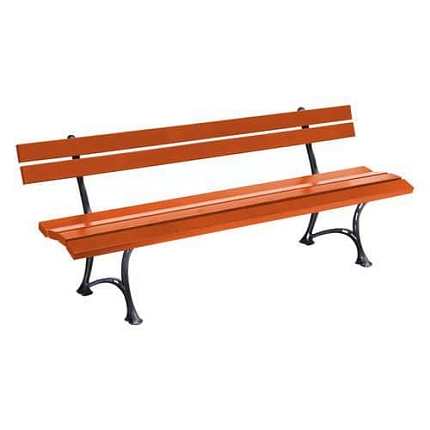 Parková lavička Style s opěradlem, mahagon