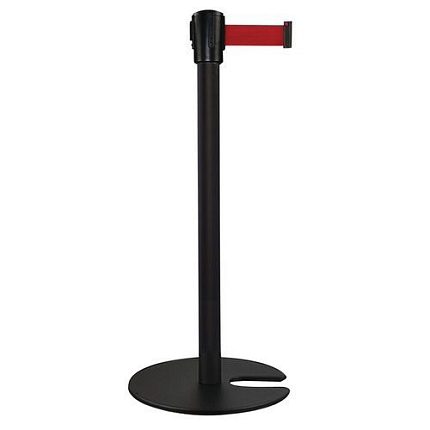 Zahrazovací sloupky s pásem, stohovatelná základna, 5 m  Manutan Expert Black One