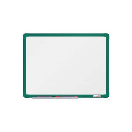 Bílá magnetická tabule boardOK, 60 x 45 cm, zelená