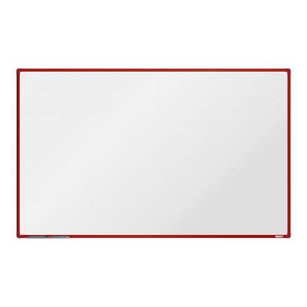 Bílá magnetická tabule boardOK, 200 x 120 cm, červená