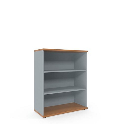 Střední široká skříň Viva, 110 x 90 x 42 cm, otevřená, buk/šedá