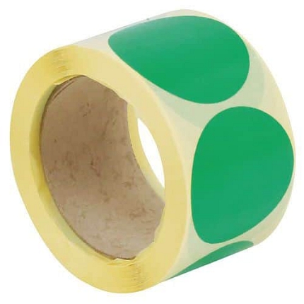 Samolepicí značkovací kolečka Manutan Expert, zelená, průměr 60 mm, 500 ks na roli