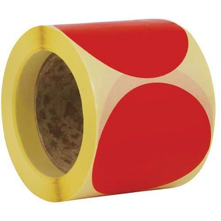 Samolepicí značkovací kolečka Manutan Expert, červená, průměr 90 mm, 500 ks na roli