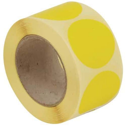 Samolepicí značkovací kolečka Manutan Expert, žlutá, průměr 35 mm, 500 ks na roli