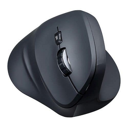 Ergonomická vertikální optická myš Powerton Shark, bezdrátová, černá