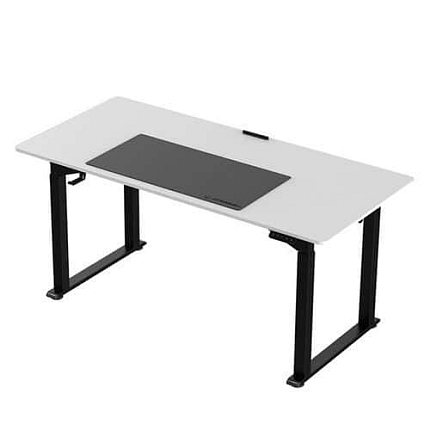 Výškově nastavitelný pracovní stůl Ultradesk Uplift, 160 x 75 cm, s XXL podložkou pod myš, bílá