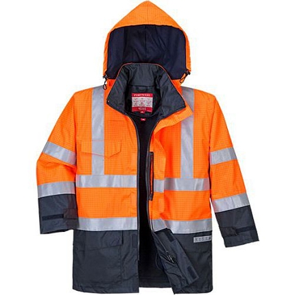 Bunda Bizflame Rain Hi-Vis Multi-Protection, modrá/oranžová