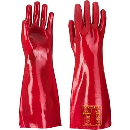 Rukavice PVC, červená, vel. XL