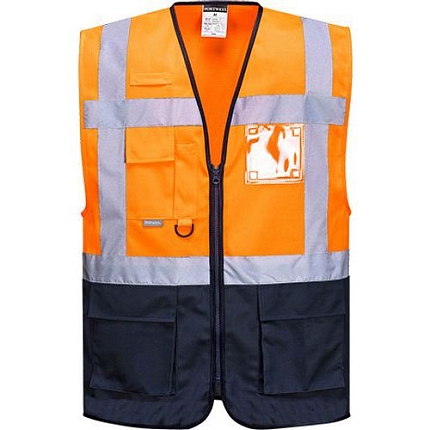 Reflexní vesta Warsaw Executive Hi-Vis, oranžová/modrá, vel. 3XL