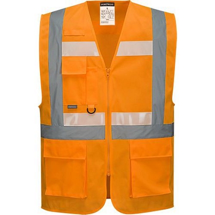Reflexní vesta Executive Glowtex Hi-Vis se zipem Ezee, oranžová