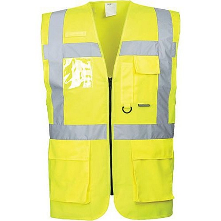 Reflexní manažerská vesta Berlin Hi-Vis, žlutá, vel. XXL
