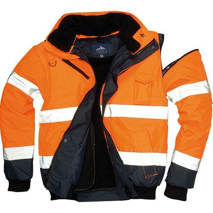 Reflexní nepromokavá bunda Bomber Contrast Hi-Vis, oranžová/modrá, vel. 5XL