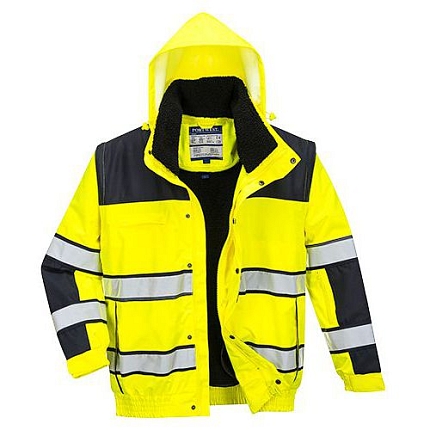Reflexní nepromokavá bunda Bomber Classic Hi-Vis, žlutá/černá, vel. 4XL